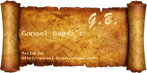 Gansel Bogát névjegykártya